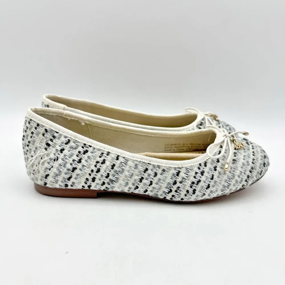 Sam Edelman Kids Felicia Ballet Flats US 2 M EU 33.5 Taupe Vegan Fabric NIB